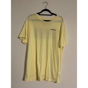 Patagonia Logo T Shirt Pale Yellow Slim Fit XL